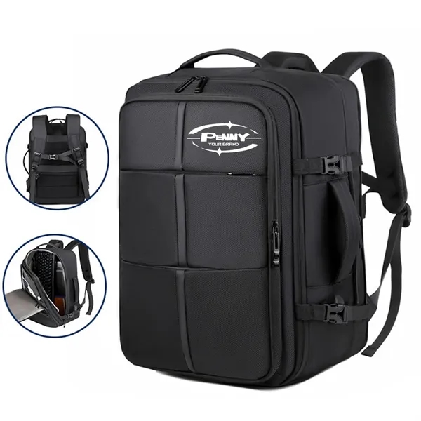 Expandable Business Carry-On Backpack with USB Charger Port - Expandable Business Carry-On Backpack with USB Charger Port - Image 0 of 9