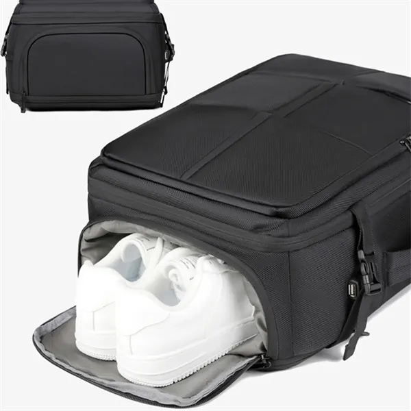 Expandable Business Carry-On Backpack with USB Charger Port - Expandable Business Carry-On Backpack with USB Charger Port - Image 1 of 9