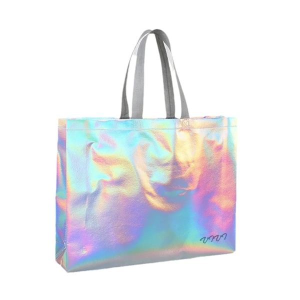 Iridescent Large Gift Bag Glossy Tote - Iridescent Large Gift Bag Glossy Tote - Image 0 of 2