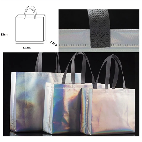 Iridescent Large Gift Bag Glossy Tote - Iridescent Large Gift Bag Glossy Tote - Image 1 of 2