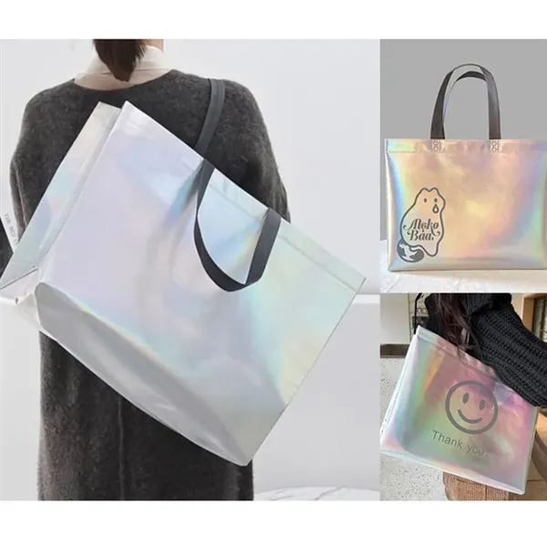 Iridescent Large Gift Bag Glossy Tote - Iridescent Large Gift Bag Glossy Tote - Image 2 of 2