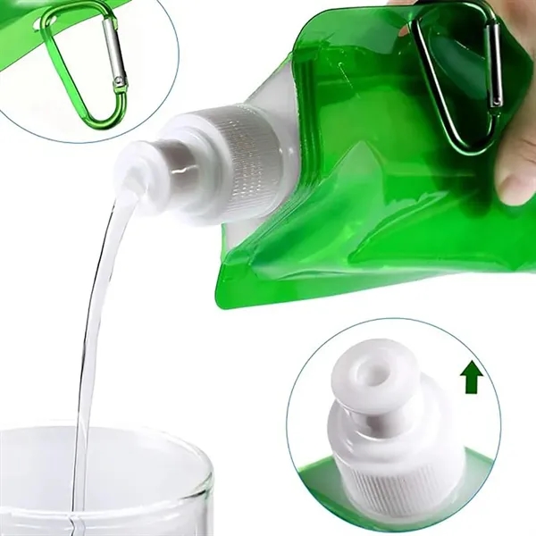 16oz Reusable Flexible Water Bottle With Carabiner - 16oz Reusable Flexible Water Bottle With Carabiner - Image 1 of 3