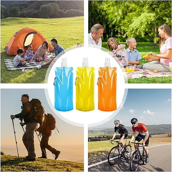 16oz Reusable Flexible Water Bottle With Carabiner - 16oz Reusable Flexible Water Bottle With Carabiner - Image 3 of 3