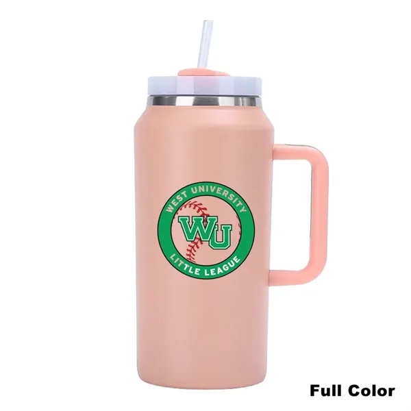 64 oz Insulated Stainless Steel Tumbler With Handle Straw - 64 oz Insulated Stainless Steel Tumbler With Handle Straw - Image 3 of 7
