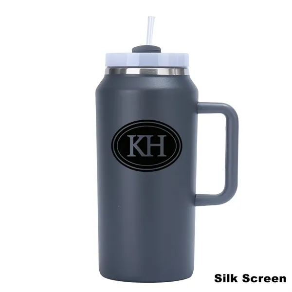 64 oz Insulated Stainless Steel Tumbler With Handle Straw - 64 oz Insulated Stainless Steel Tumbler With Handle Straw - Image 4 of 7