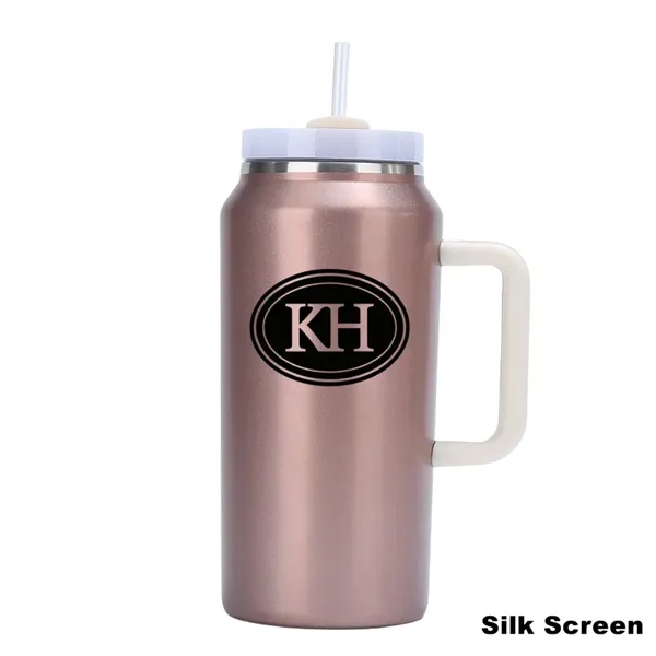 64 oz Insulated Stainless Steel Tumbler With Handle Straw - 64 oz Insulated Stainless Steel Tumbler With Handle Straw - Image 5 of 7