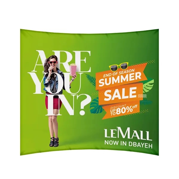 10' x 8' Pop Up Fabric Foldable Display Wall - Curved - 10' x 8' Pop Up Fabric Foldable Display Wall - Curved - Image 1 of 4