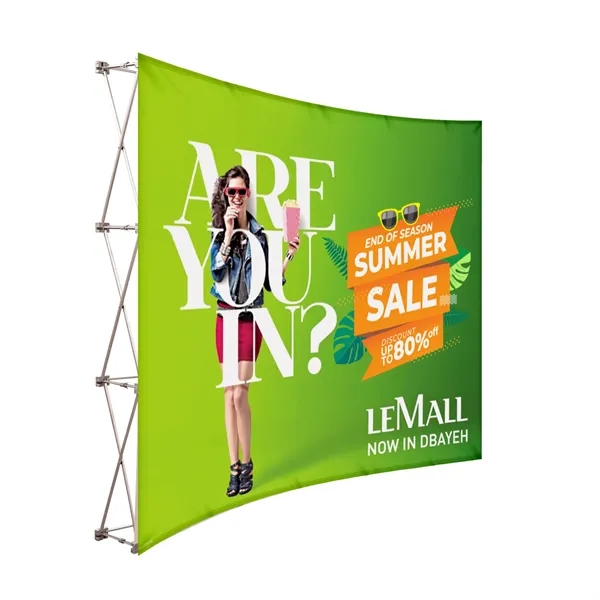 10' x 8' Pop Up Fabric Foldable Display Wall - Curved - 10' x 8' Pop Up Fabric Foldable Display Wall - Curved - Image 0 of 4