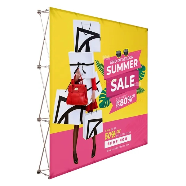 10'x8' Straight Pop Up Fabric Foldable Display Wall - 10'x8' Straight Pop Up Fabric Foldable Display Wall - Image 0 of 5