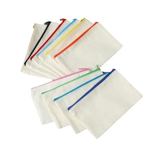 Customized Canvas Zippered Pencil Bag - Customized Canvas Zippered Pencil Bag - Image 0 of 6