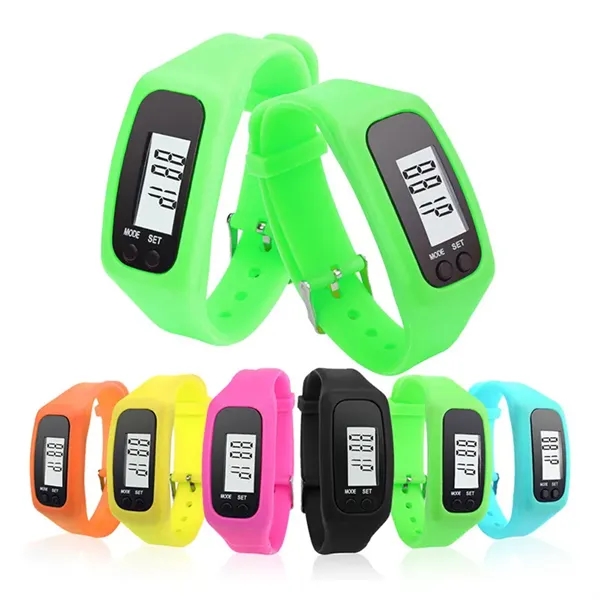 Silicone Fitness Tracker Pedometer Watch - Silicone Fitness Tracker Pedometer Watch - Image 0 of 5