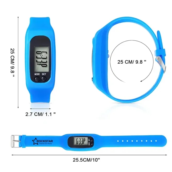 Silicone Fitness Tracker Pedometer Watch - Silicone Fitness Tracker Pedometer Watch - Image 1 of 5