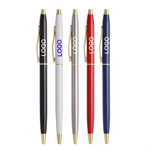 Slim Metal Twist Ballpoint Pen - Slim Metal Twist Ballpoint Pen - Image 1 of 9