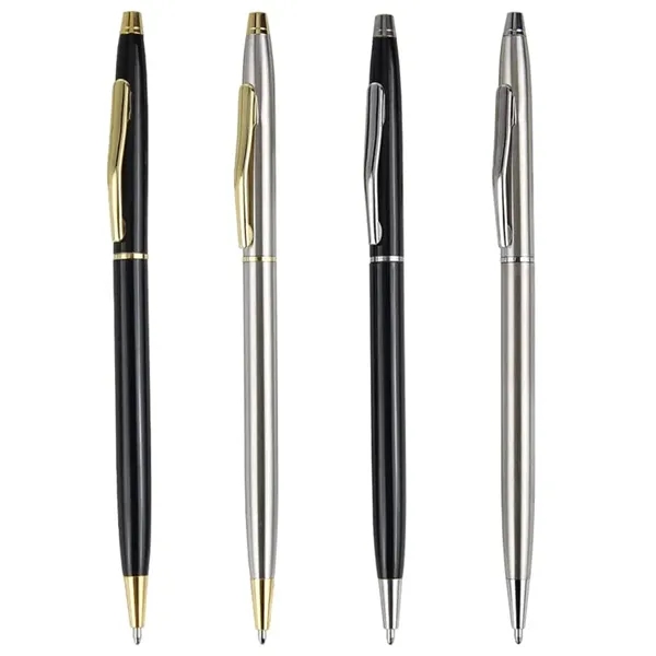 Slim Metal Twist Ballpoint Pen - Slim Metal Twist Ballpoint Pen - Image 3 of 9