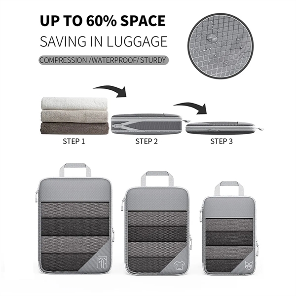 6 set  Compression Packing Cubes for Suitcases - 6 set  Compression Packing Cubes for Suitcases - Image 2 of 4
