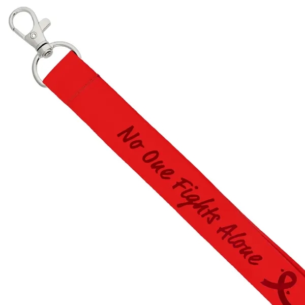 Red Awareness Ribbon Lanyard - Red Awareness Ribbon Lanyard - Image 1 of 3