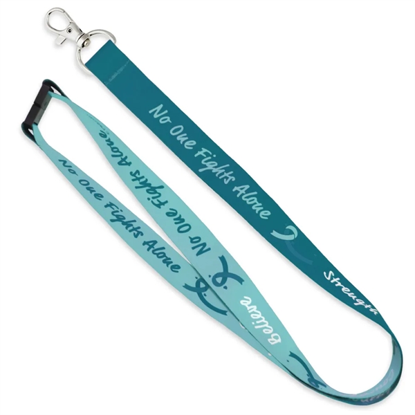 Teal Awareness Ribbon Lanyard - Teal Awareness Ribbon Lanyard - Image 0 of 3