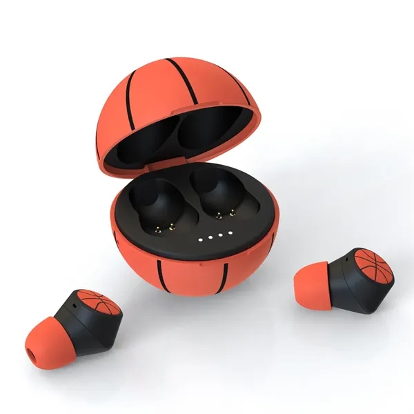 Mini Basketball Shape Portable Wireless Earphone - Mini Basketball Shape Portable Wireless Earphone - Image 1 of 4