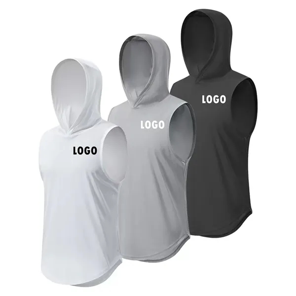 Sleeveless Gym Hoodie for Men - Sleeveless Gym Hoodie for Men - Image 0 of 3