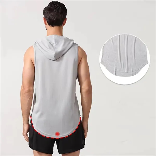 Sleeveless Gym Hoodie for Men - Sleeveless Gym Hoodie for Men - Image 2 of 3