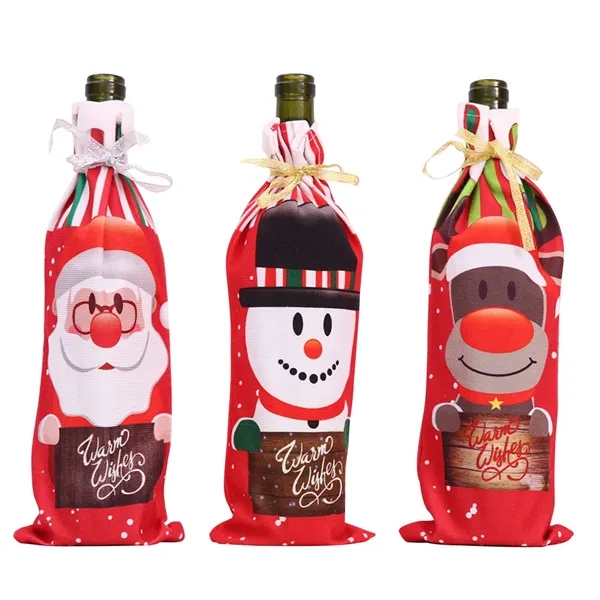 12 5/8 " Christmas Wine Bottle Covers - 12 5/8 " Christmas Wine Bottle Covers - Image 1 of 3