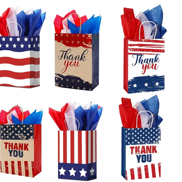 8 5/8 " Patriotic Gift Bag With Handle - 8 5/8 " Patriotic Gift Bag With Handle - Image 0 of 3