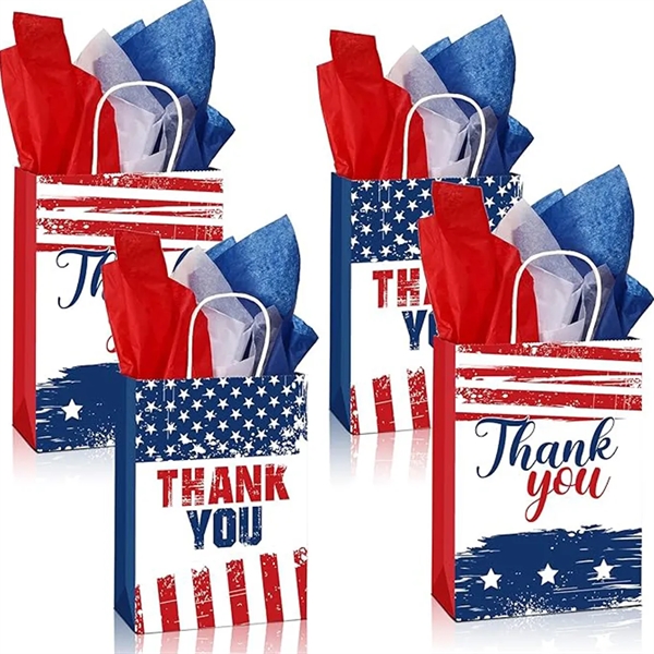 8 5/8 " Patriotic Gift Bag With Handle - 8 5/8 " Patriotic Gift Bag With Handle - Image 1 of 3
