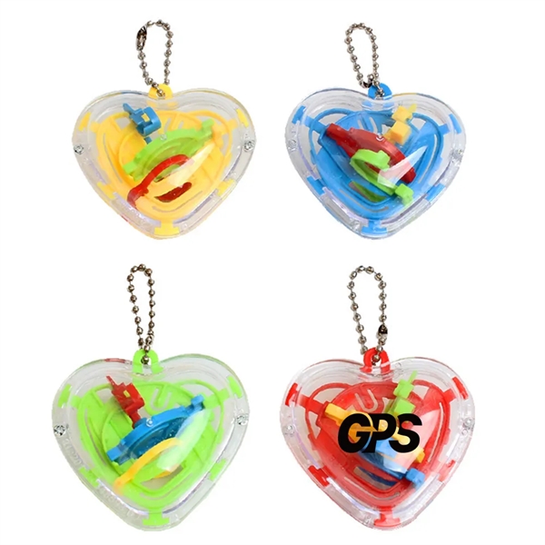 2 3/8 " Heart Shape Keychain With 3D Puzzle Toy - 2 3/8 " Heart Shape Keychain With 3D Puzzle Toy - Image 0 of 4