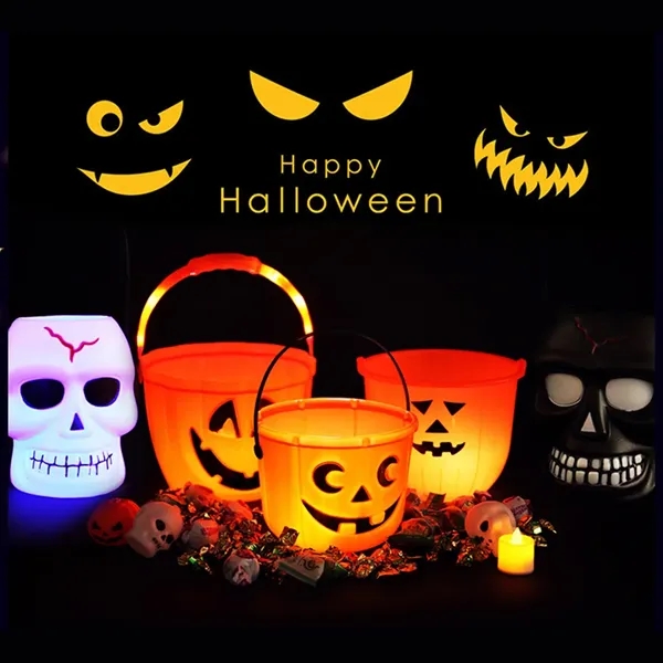 8 1/4 " Halloween Glowing Bucket - 8 1/4 " Halloween Glowing Bucket - Image 2 of 2