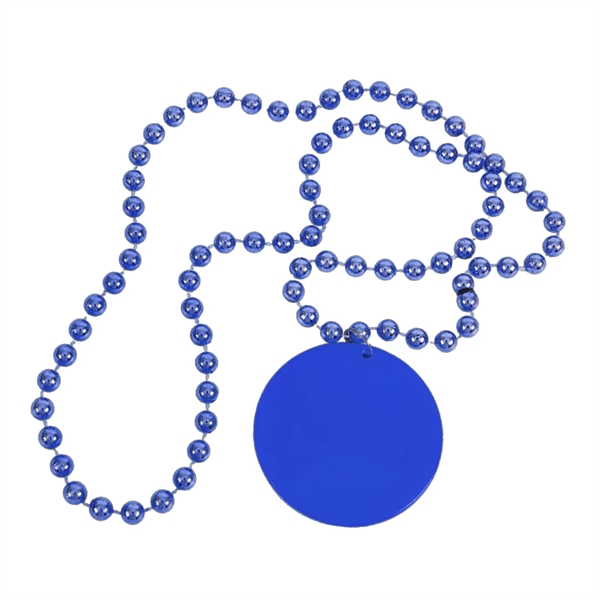 2 1/2" Plastic Medallion Bead Necklace - 2 1/2" Plastic Medallion Bead Necklace - Image 1 of 8