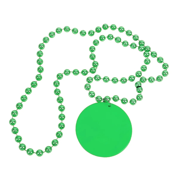 2 1/2" Plastic Medallion Bead Necklace - 2 1/2" Plastic Medallion Bead Necklace - Image 2 of 8