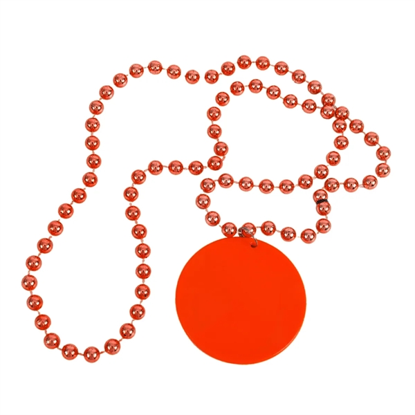 2 1/2" Plastic Medallion Bead Necklace - 2 1/2" Plastic Medallion Bead Necklace - Image 5 of 8