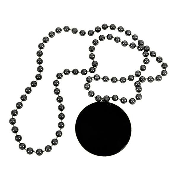 2 1/2" Plastic Medallion Bead Necklace - 2 1/2" Plastic Medallion Bead Necklace - Image 6 of 8