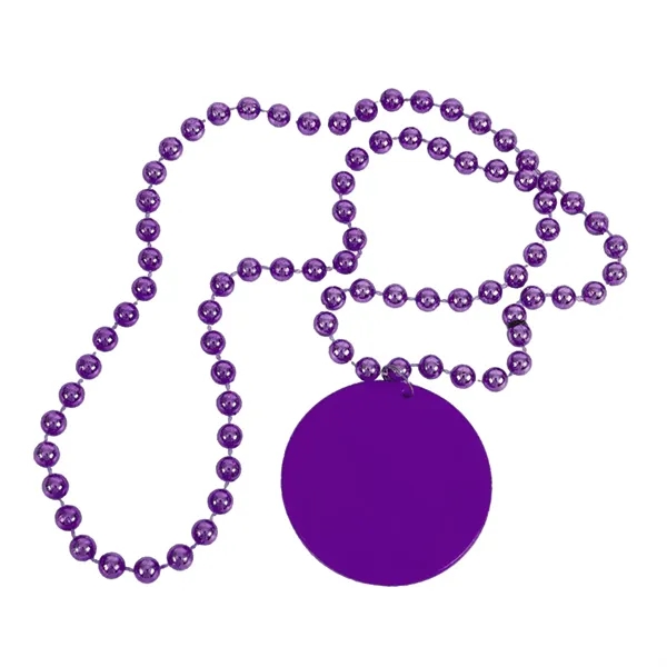2 1/2" Plastic Medallion Bead Necklace - 2 1/2" Plastic Medallion Bead Necklace - Image 8 of 8