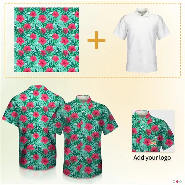 Men's Custom Sublimated Hawaiian Shirt w/ Pocket - Men's Custom Sublimated Hawaiian Shirt w/ Pocket - Image 1 of 3