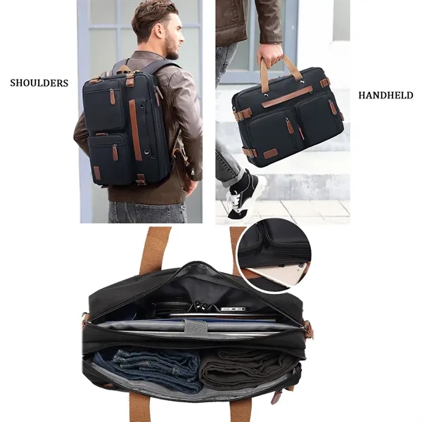 3-in-1 Laptop Backpack Briefcase Crossbody Bag - 3-in-1 Laptop Backpack Briefcase Crossbody Bag - Image 2 of 2