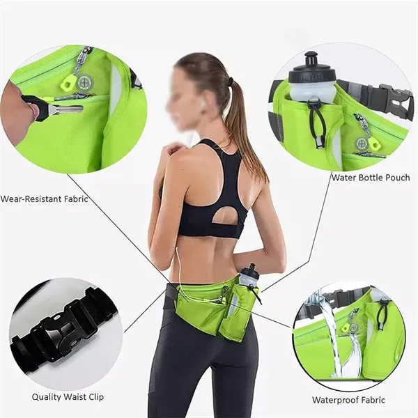 Fanny Pack Running Belt with Water Bottle Holder - Fanny Pack Running Belt with Water Bottle Holder - Image 2 of 3