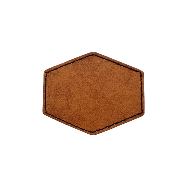 Hexagon Shape Leatherette Patch - Hexagon Shape Leatherette Patch - Image 0 of 3