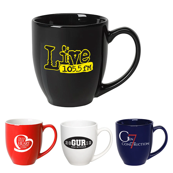 15oz.Ceramic Dishwasher-Safe Bistro Mug w/ Handle for Coffee - 15oz.Ceramic Dishwasher-Safe Bistro Mug w/ Handle for Coffee - Image 1 of 9