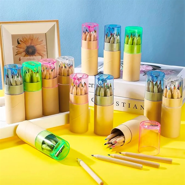 12 Mini Colored Pencils With Sharpener In Tube - 12 Mini Colored Pencils With Sharpener In Tube - Image 2 of 2