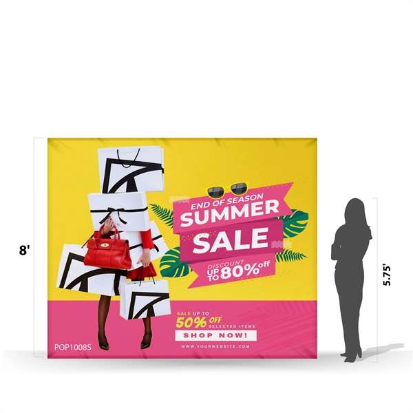 10'x8' Straight Pop Up Fabric Foldable Display Wall - 10'x8' Straight Pop Up Fabric Foldable Display Wall - Image 4 of 5