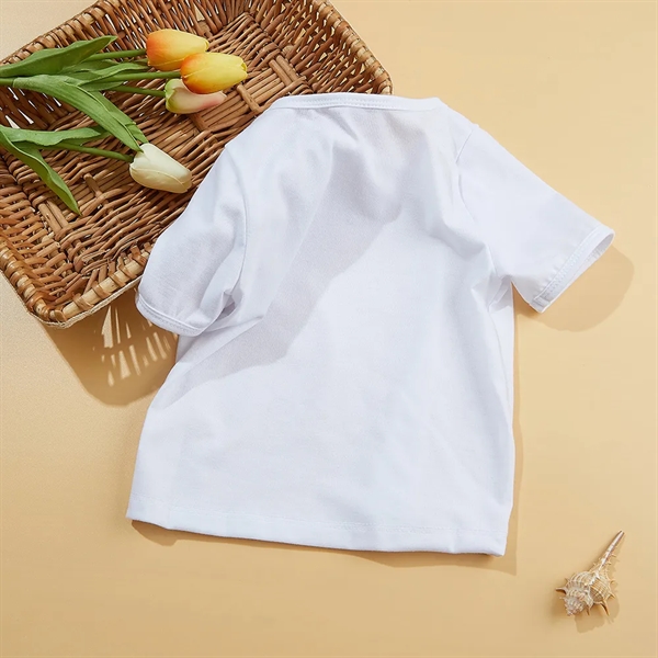 Polyester baby child diy white T-shirt sublimated blank - Polyester baby child diy white T-shirt sublimated blank - Image 3 of 4