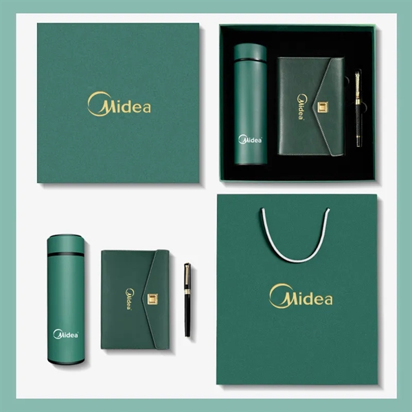 Stainless Steel Vacuum Flask Insulate Cup with Pen Notebook - Stainless Steel Vacuum Flask Insulate Cup with Pen Notebook - Image 1 of 7