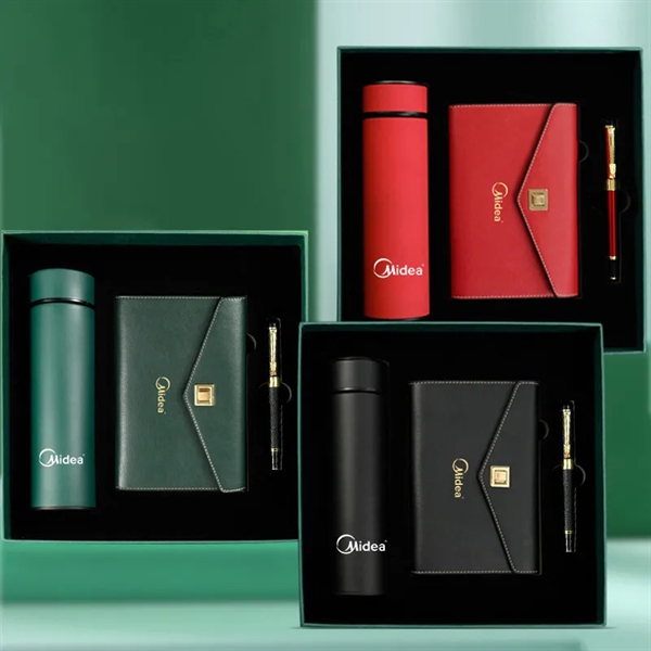 Stainless Steel Vacuum Flask Insulate Cup with Pen Notebook - Stainless Steel Vacuum Flask Insulate Cup with Pen Notebook - Image 2 of 7