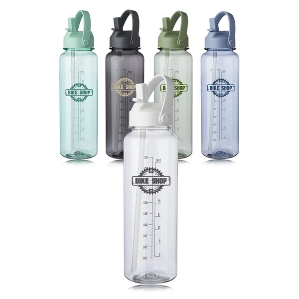 40 oz. Stella Plastic Water Bottle w/ Measurements - 40 oz. Stella Plastic Water Bottle w/ Measurements - Image 0 of 10