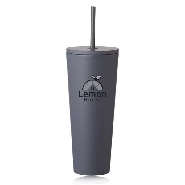 24 oz. Kenai Plastic Tumblers with Straw - 24 oz. Kenai Plastic Tumblers with Straw - Image 8 of 13