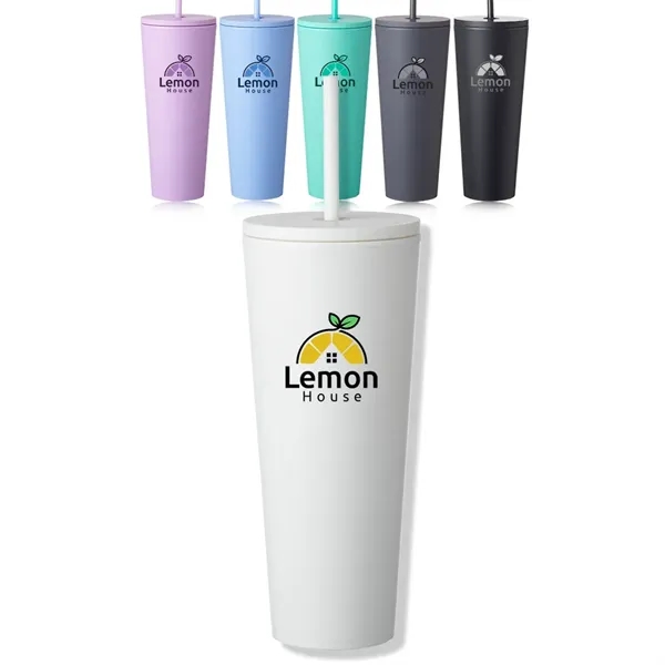 24 oz. Kenai Plastic Tumblers with Straw - 24 oz. Kenai Plastic Tumblers with Straw - Image 0 of 13