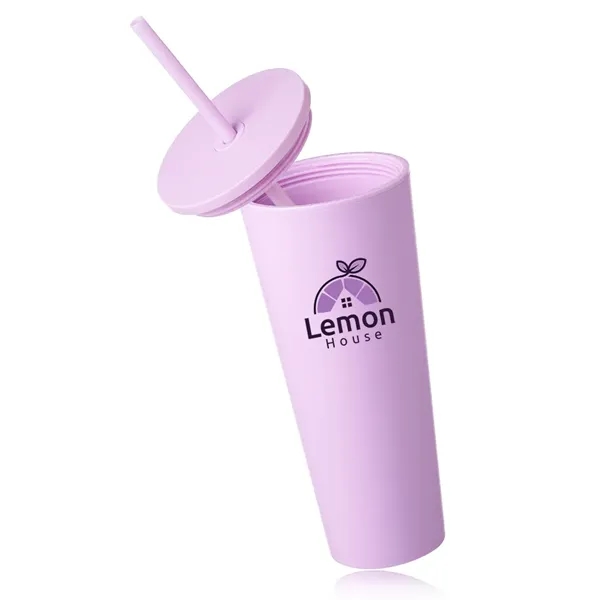24 oz. Kenai Plastic Tumblers with Straw - 24 oz. Kenai Plastic Tumblers with Straw - Image 4 of 13