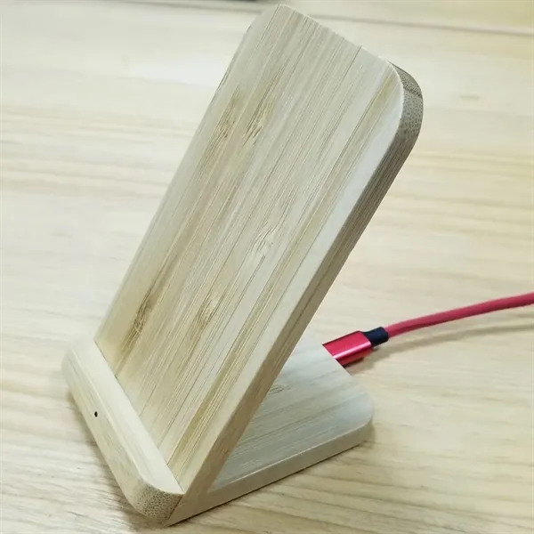 Bamboo Wood Wireless Phone Charging Holder - Bamboo Wood Wireless Phone Charging Holder - Image 2 of 2