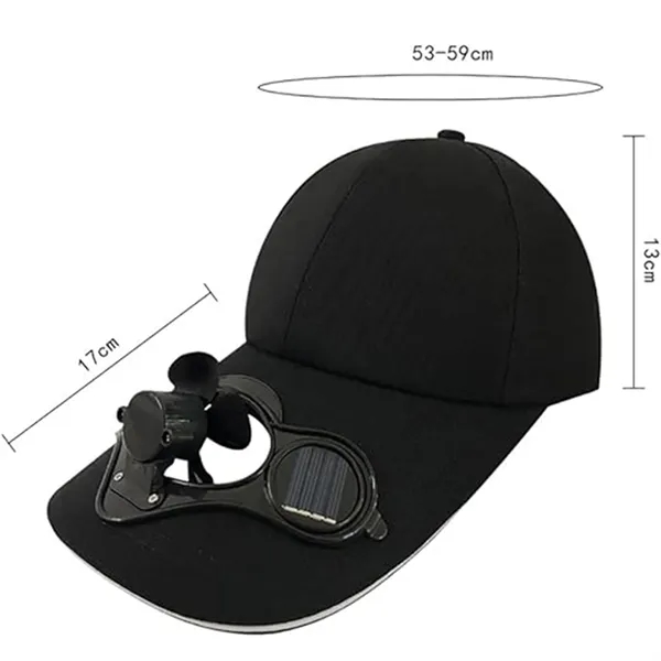 Solar Power Fan Cap Baseball Golf Hat Cool - Solar Power Fan Cap Baseball Golf Hat Cool - Image 2 of 3